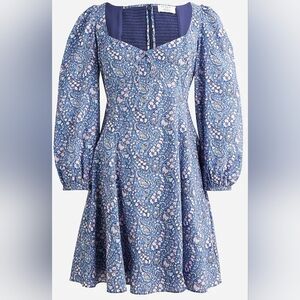 J. Crew Sweetheart long-sleeve mini dress in Liberty® Bourton Bloom fabric